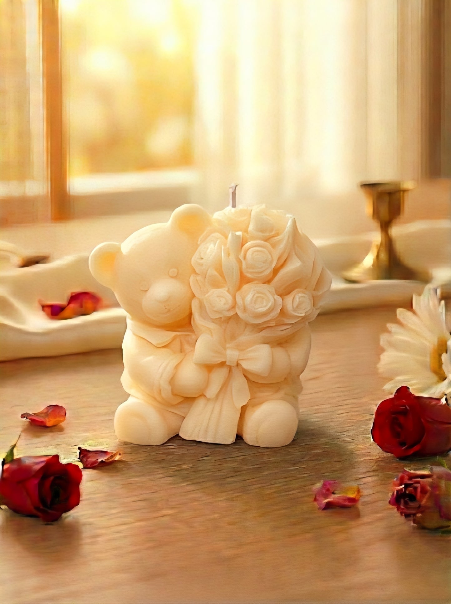 Teddy of Love Bär mit Rosenstrauß